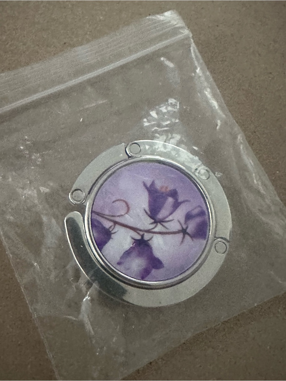 Purple Floral Purse Hook